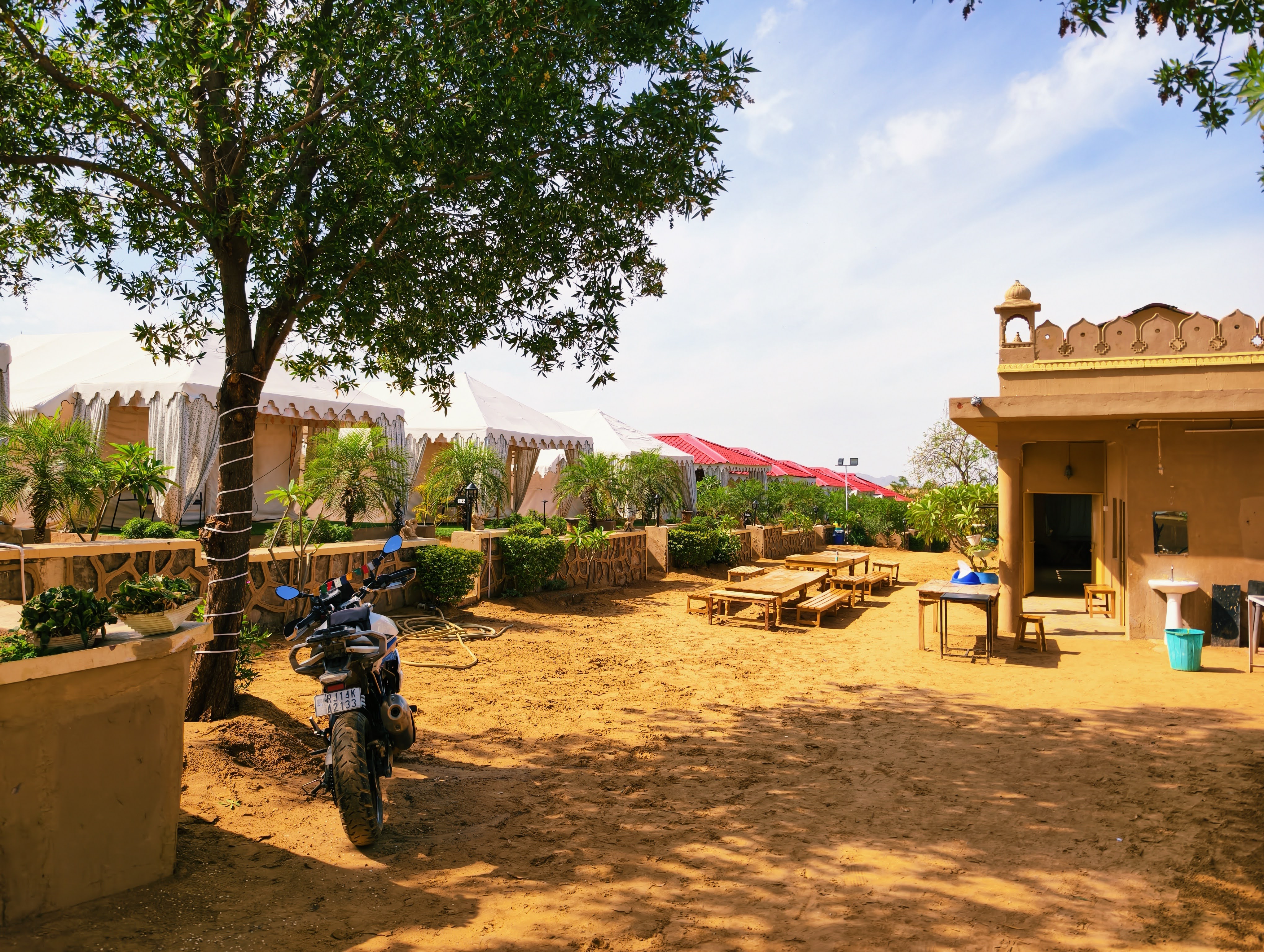 Experience the beauty, warmth & peaceful charm of Oasis Desert Camp by day.