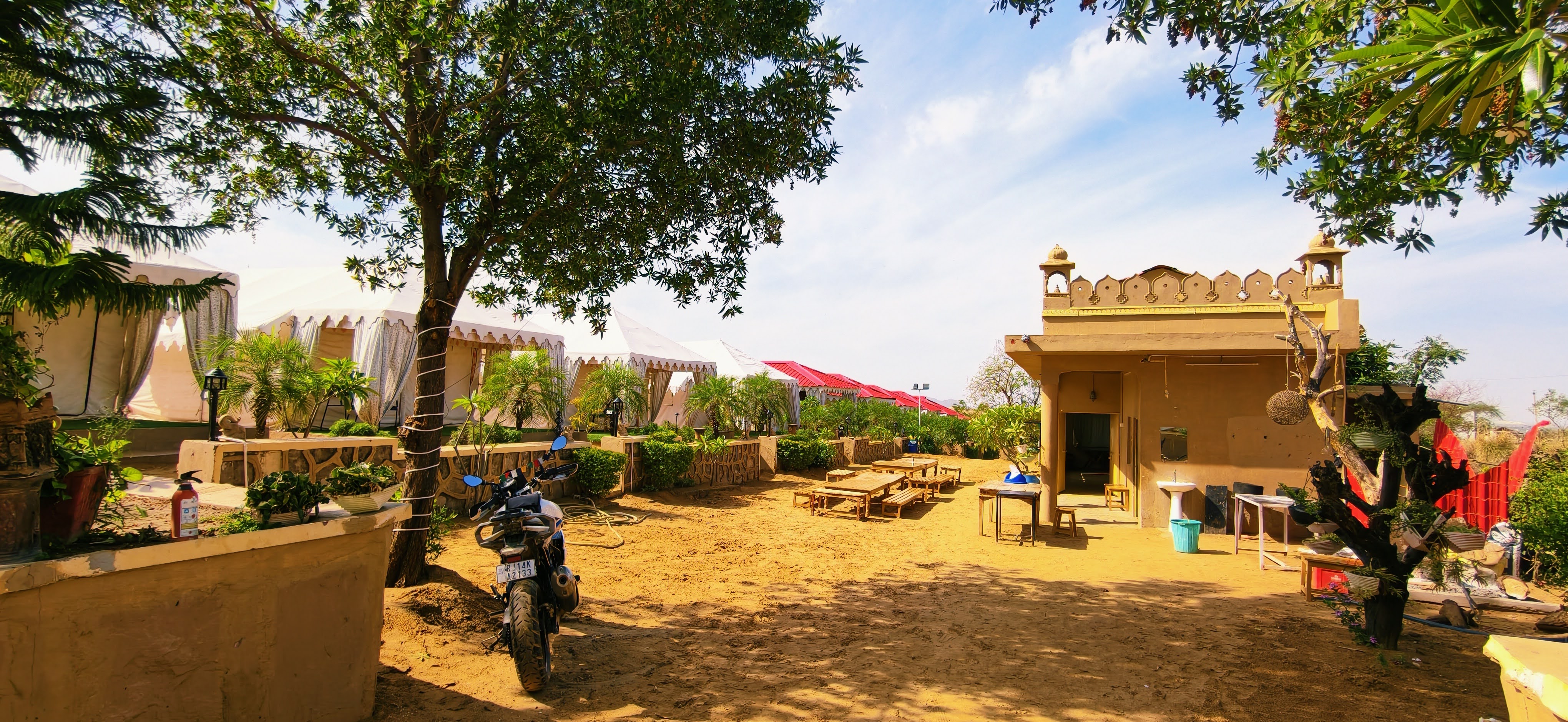 Experience the beauty, warmth & peaceful charm of Oasis Desert Camp by day.