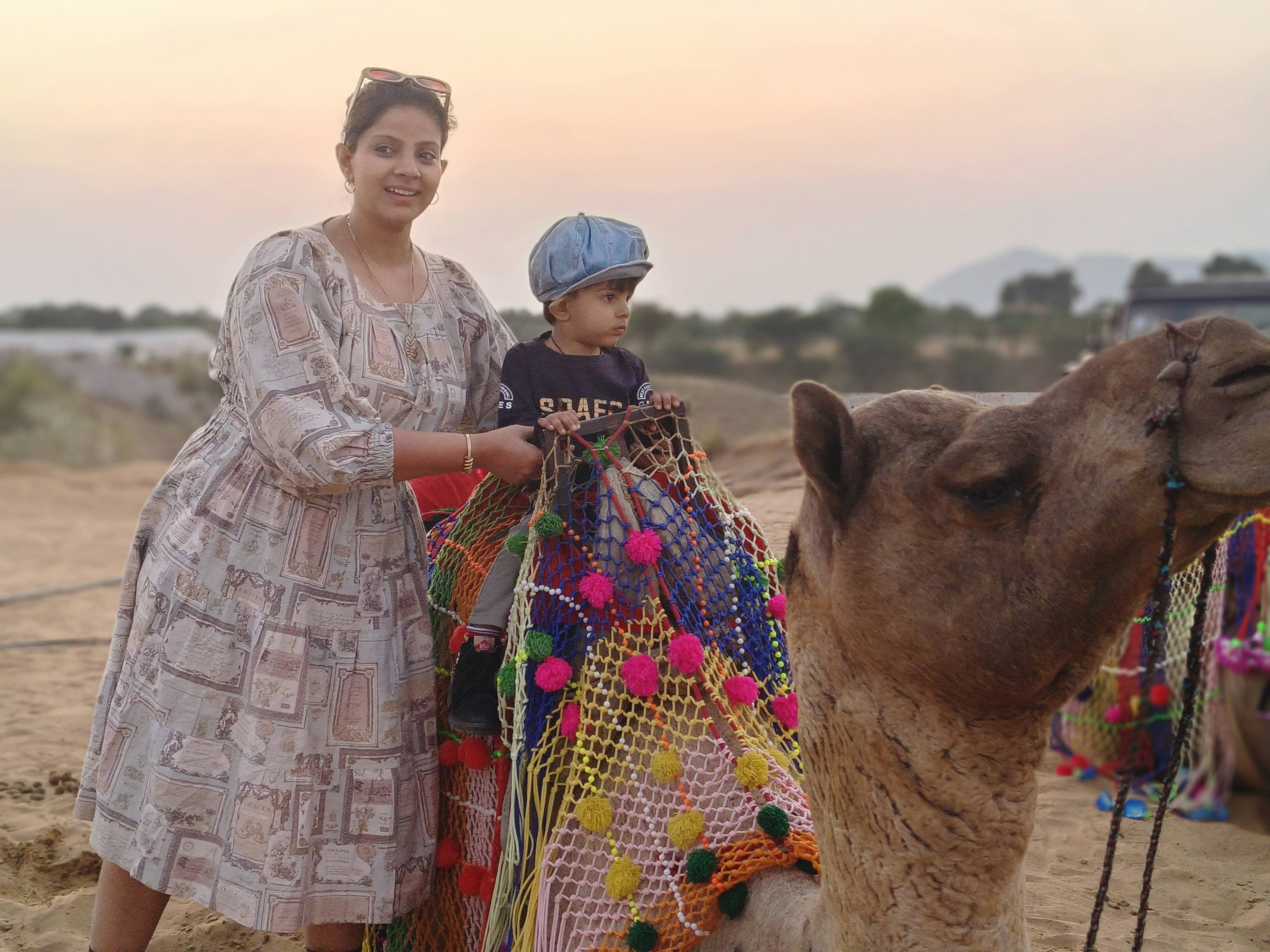 Ride through the golden dunes and experience the timeless charm of Rajasthan. 🐪✨
