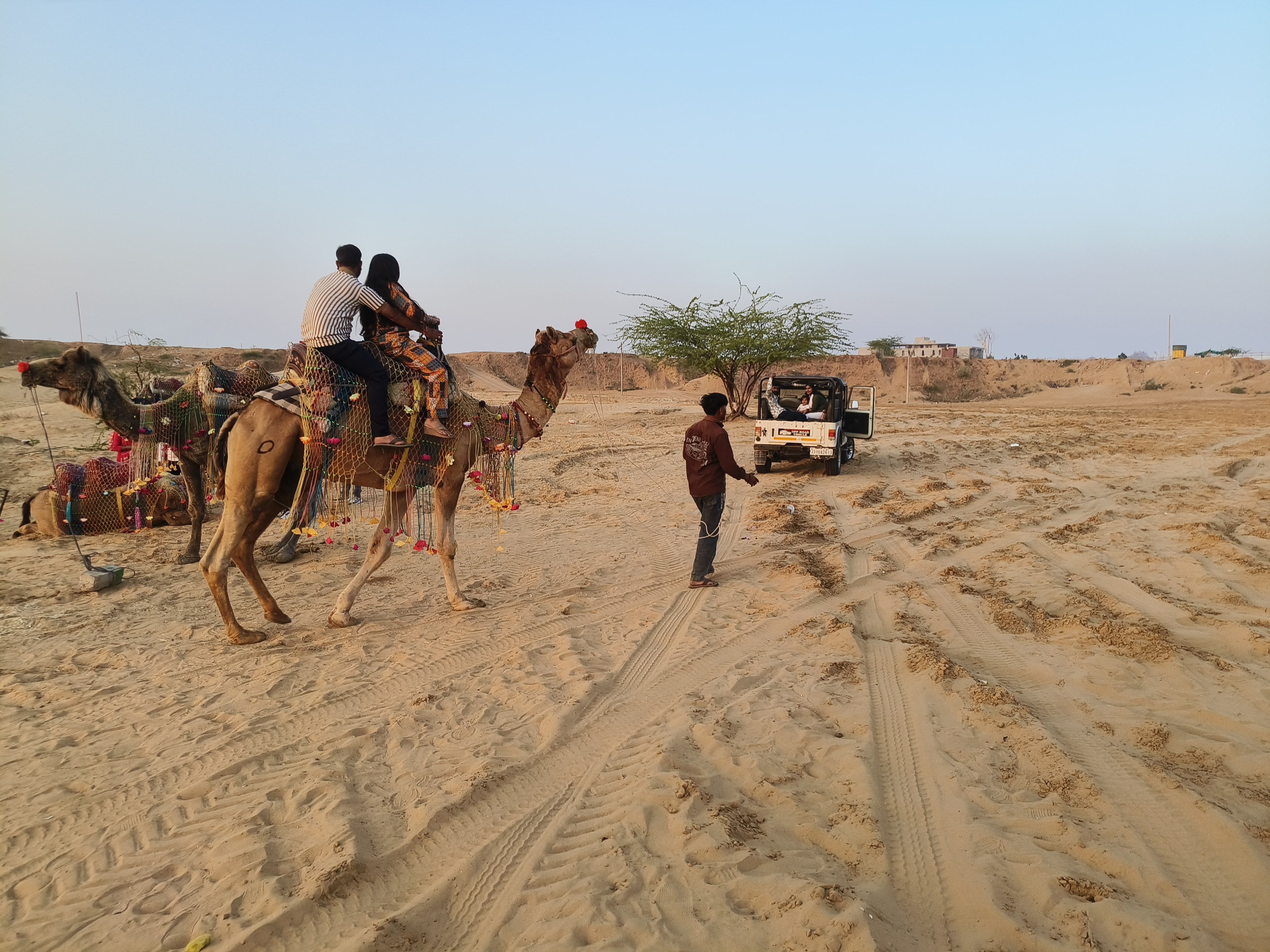 Ride through the golden dunes and experience the timeless charm of Rajasthan. 🐪✨