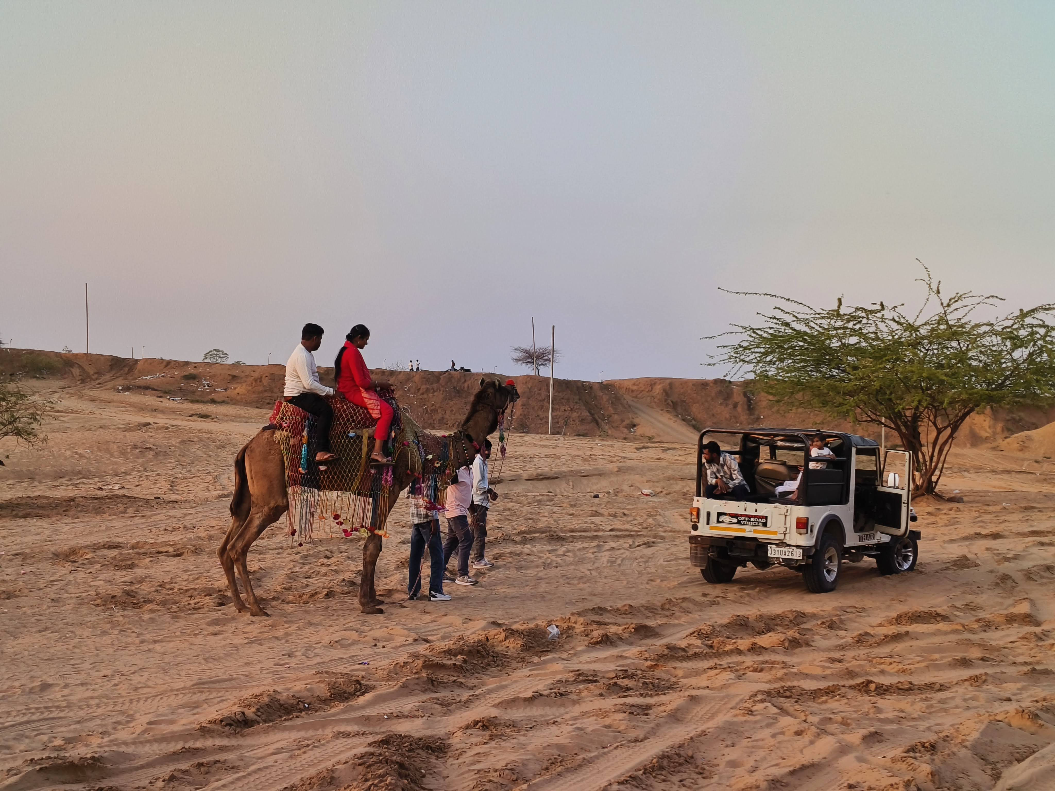 Ride through the golden dunes and experience the timeless charm of Rajasthan. 🐪✨